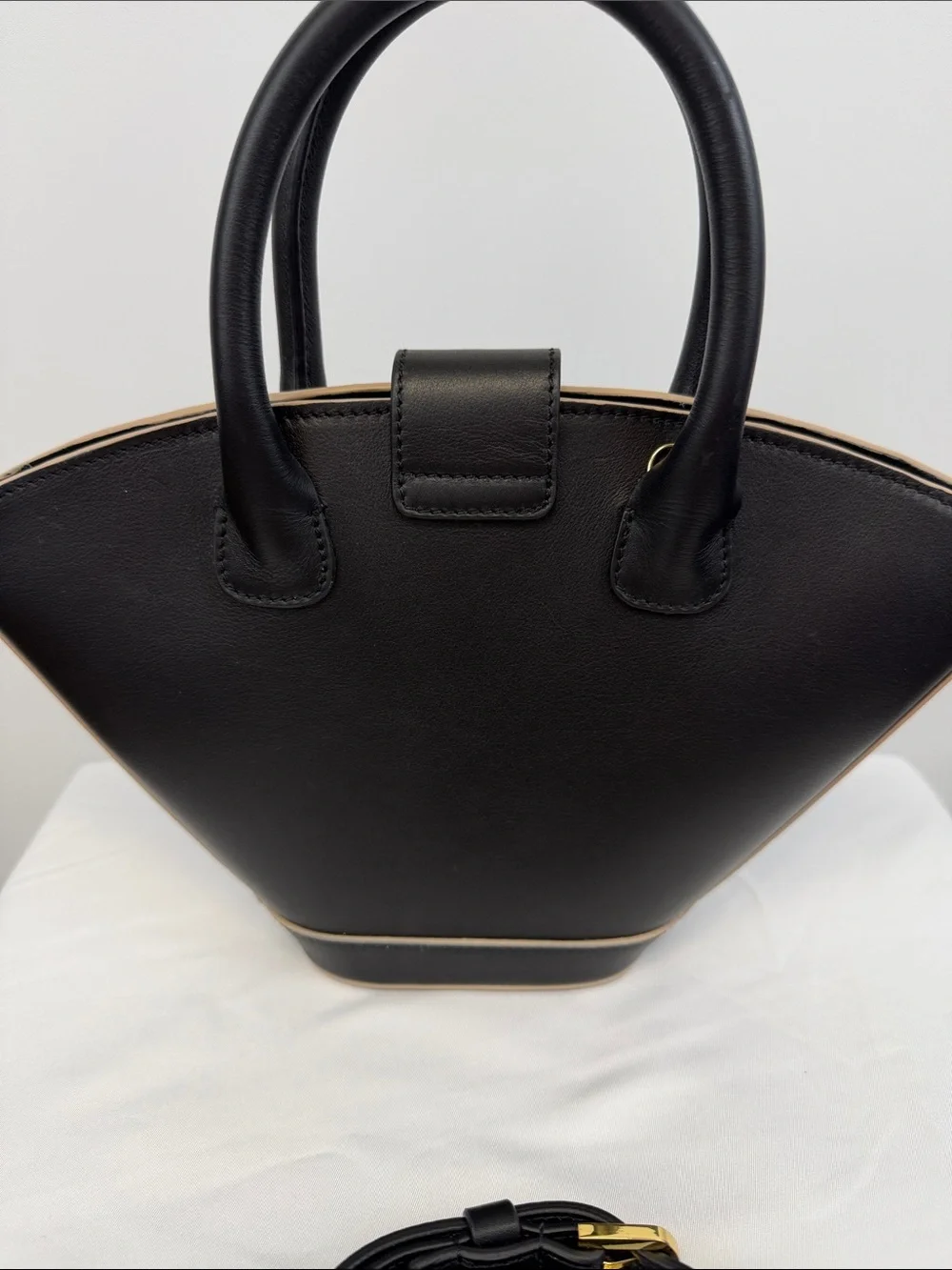 PARIS/64 Mini Lumière Black Leather Top Handle Crossbody Bag Spain Luxury